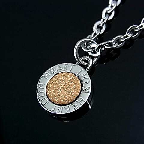 LION HEART/ライオンハート【ステンレスアクセ】レディース メダルトップ ステンレスネックレス ピンクゴールド 04N126SL(送料無料)の通販は