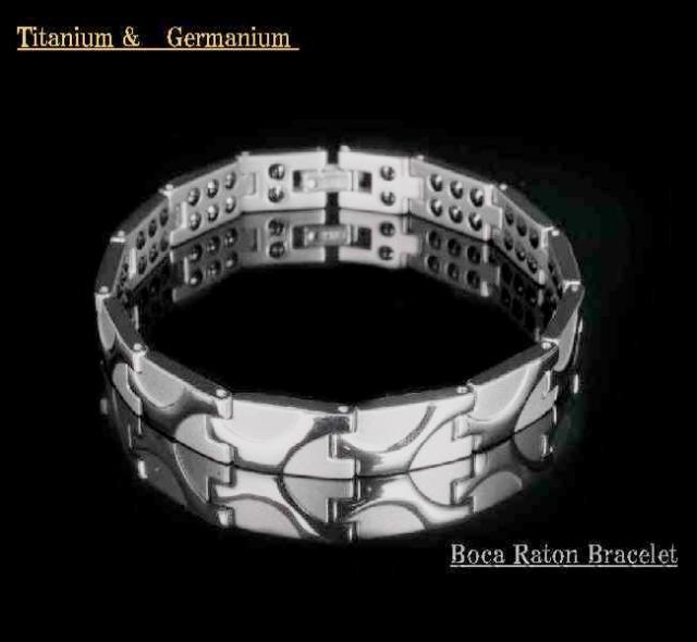 Bocaraton◆76石◆純チタン＆高級ゲルマニウムブレスレット18ｇ◆父の日・敬老の日特選　ゴルフアクセサリー の通販は 4,940円