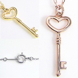 ネックレス ハート 鍵 キーペンダント 10金 カギ 首飾り K10WG K10PG K10YG key pendant necklace  の通販はau PAY マーケット - ジュエリーアイ | au PAY マーケット－通販サイト