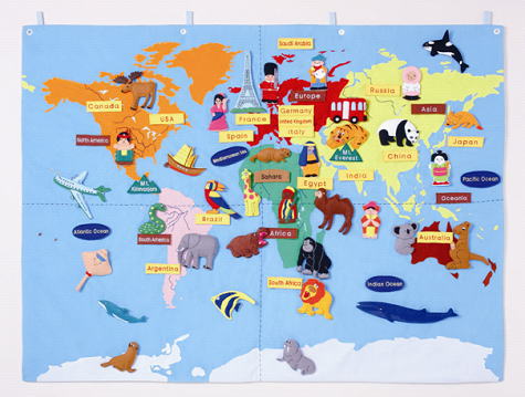 布製　世界地図（90×120cm）の通販はその他知育玩具・教育玩具