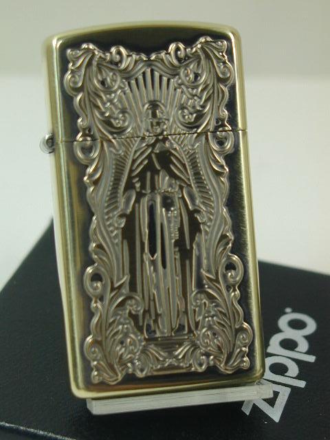 スリム・ジッポーZippoアラベスク マリア・ディープエッチング・クロス真鍮古美・両面 7,304円