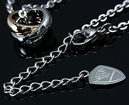 LION HEART/ライオンハート【ステンレスアクセ】ペアネックレス 2連リングトップ ステンレスネックレス　04N124SM/04N124SL（送料無料）_2
