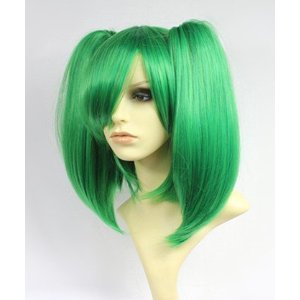 マクロスF コスプレ 衣装 ランカ・リー ウィッグ付き Amazon.co.jp: グリーン 緑 耐熱 ツインテール ウィッグ
