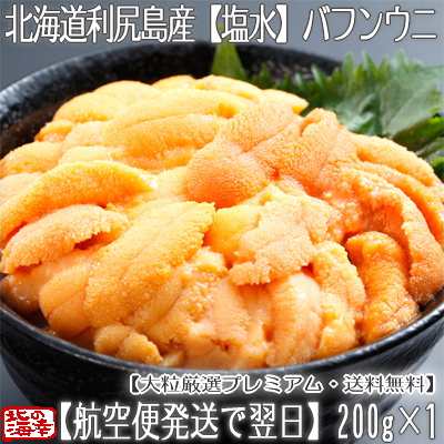 ウニ うに 北海道 送料無料 北海道産 利尻島 生エゾバフンウニ 0g 1 大粒 塩水パック 無添加 バフンウニは濃厚 航空便直送 の通販はau Pay マーケット どさんこファクトリー北海道