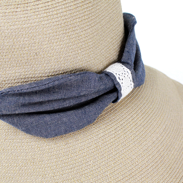 ハット レディース ファッションアイテム リボンコサージュ付 麻ブレードハット cableami ベージュ ハット レディース ファッションアイテム リボンコサージュ付 麻