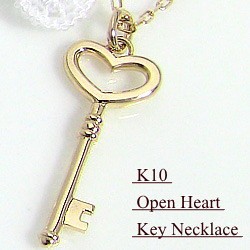 ネックレス ハート 鍵 キーペンダント 10金 カギ 首飾り K10WG K10PG K10YG Key Pendant Necklace /ファッション・アクセサリーu003eジュエリー