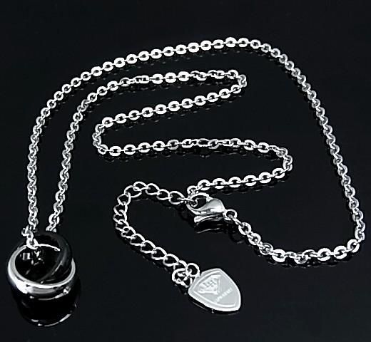 LION HEART/ライオンハート【ステンレスアクセ】ペアネックレス 2連リングトップ ステンレスネックレス　04N124SM/04N124SL（送料無料）_3