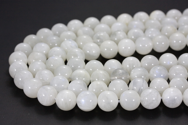 【丸ビーズ】ムーンストーン (A)  12mm (半連 ブレスレット約1本分) パワーストーン