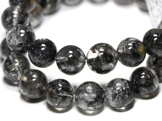 ☆高品質☆【天然石 ブレスレット】ヒマラヤ産ブラックガーデンエレスチャル(レインボー入り) (約11.0-11.5mm) パワーストーン 母の日 ギフト_2