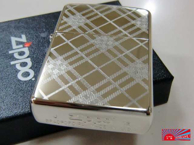 Zippo ベーシックチェック シルバー ジッポ ライター 人気 おしゃれ