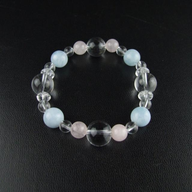 ３月の誕生石【アクアマリン】パワーストーンブレスレット　神社でお清め・お祓い済み　内周15cm/高級桐箱付き/レディース/守護石/お守り/祈願済み_2