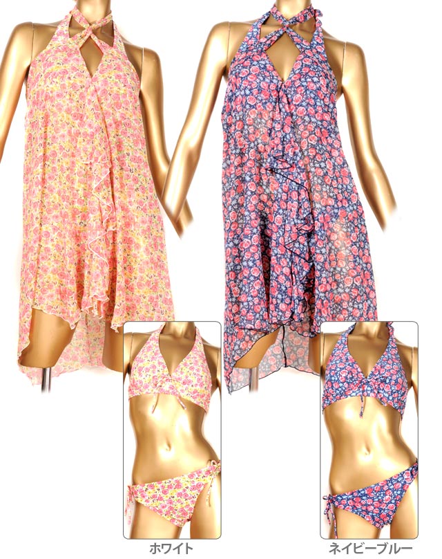 Rebecca Taylor 4wayワンピース付き小花柄ビキニ水着3点セット レベッカテイラー 盛りパッド No 8787の通販はau Pay マーケット おしゃれmarket