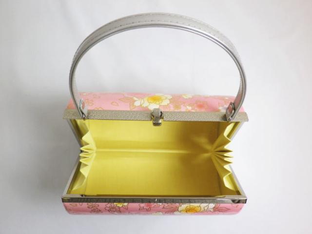 草履バッグセット 大きいサイズ ＬＬ 25.5ｃｍ 横丸型ピンク銀地八重桜 振袖 成人式 卒業式 袴 訪問着 着物 きもの 振袖用 2L 25ｃｍ