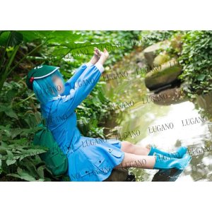 DK1619  東方Project 河城にとり 風★鞄付  コスプレ衣装　完全オーダメイドも対応可能