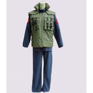 DK2282  コスプレ衣装 　 NARUTO -ナルト-疾風伝　　カカシ風 衣装 セット 　衣装上下＋ベスト＋マスク　　 コスチューム