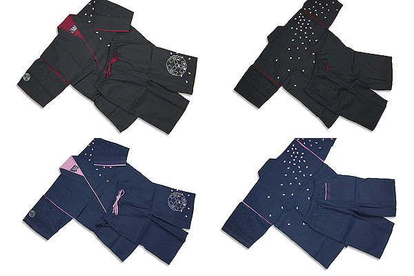 甚平 メンズ 蓬左庵-刺繍甚平（じんべい）襟切り替え裏地付き S/M/L/LL