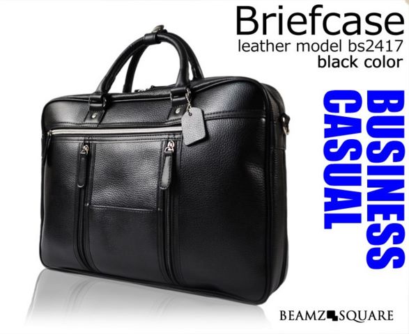 Beamzsquare 牛革製 ビジネスバッグ メンズ ブリーフケース リクルート バッグ ブランド サラリーマン カバン Bs 2417 ブラックの通販はau Pay マーケット モバイルデパート