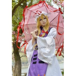 DK2011 東方project 東方妖々夢 八雲紫 風　衣装＋ウイッグ　コスチューム、コスプレ 衣装　完全オーダメイドも対応可能