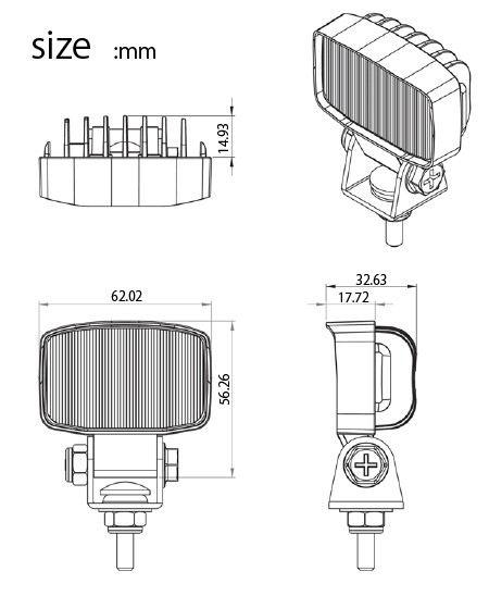 ●トラック用 LED 角型 フォグランプ 白 12V/24V共用 526810 ワークランプ/作業灯｜au PAY マーケット