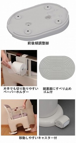 パナソニック ポータブルトイレ座楽 ラフィーネ 長穴プラスチック便座タイプ前傾後傾脚ゴム付の通販はau PAY マーケット - ビネットshop |  au PAY マーケット－通販サイト