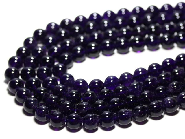 【丸ビーズ】アメジスト (最高級) 10mm (半連 ブレスレット約1本分) パワーストーン