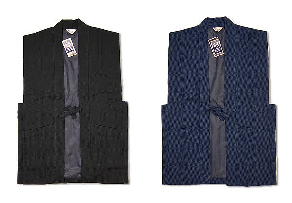 陣羽織 日本製 作務衣 羽織 地厚刺し子織 陣羽織 ベスト 厚手 M/L/