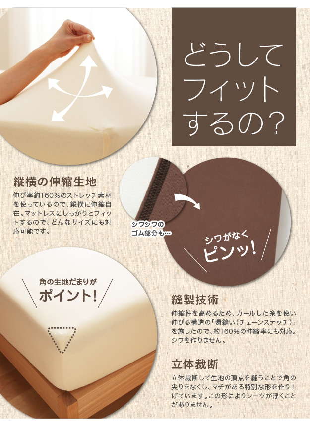 マットレスカバー ボックスシーツ マットレスシーツ シーツ ベッドシーツ どんなマットでもぴったりフィット スーパーフィットシーツ ベッド用ＭＦサイズ（Ｓ〜ＳＤ）の通販は