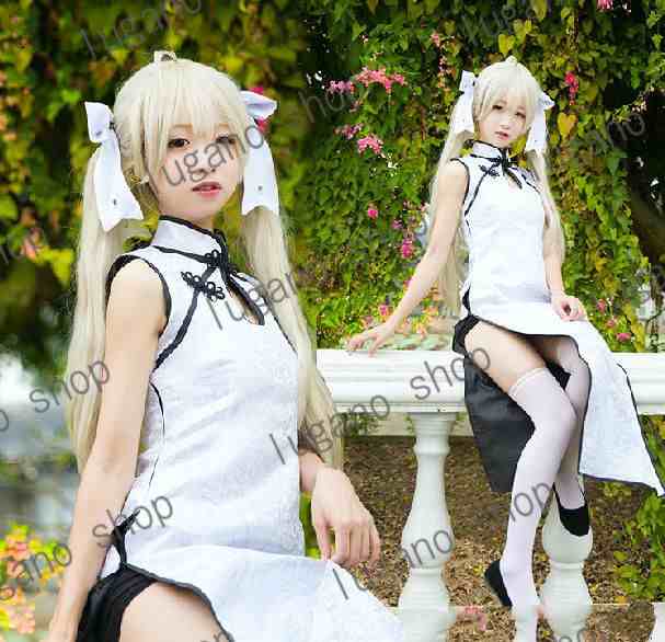 ヨスガノソラ  縁の空 ◆ 春日野 穹 （かすがの そら）チャイナドレス　風　コスプレ衣装　　ヘアリボン付きの通販は