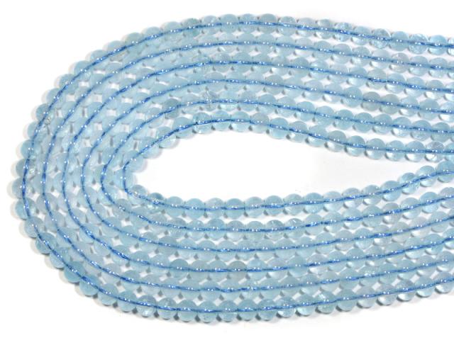 【丸ビーズ】ブルートパーズ (3A) 6mm (半連 ブレスレット約1本分) パワーストーン