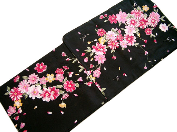 着物美人 送料無料 浴衣 ゆかた 綿紅梅 変り織り 女浴衣 浴衣女性 浴衣単体 単品 綿紅梅浴衣 木綿浴衣 木綿着物 夏着物 街着 女性用 大人 M F L 156-168 【 黒 花尽くし 】D430160の通販は