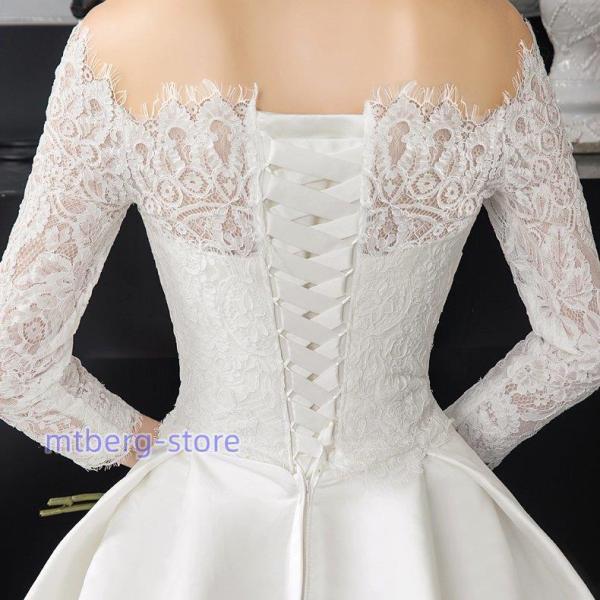 ウエディングドレス 長袖 ワンショルダー 安い 秋冬 結婚式 二次会 プリンセス エンパイア 花嫁 ドレス 披露宴 ロングドレス ブライダル