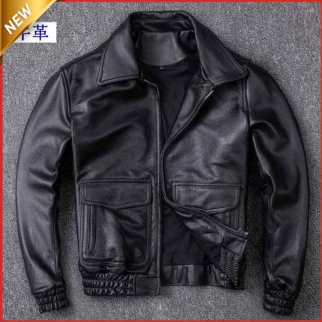 フライトジャケット　ライダースジャケット　ジャンパー　ラム革　牛革　ジャケット　折り襟　レザージャケット　革ジャン　メンズ