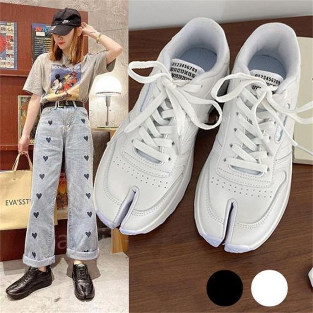 【大特価】足袋スニーカー スニーカーレディース 先割れ 足袋 シューズタビ レースアップ カジュアル