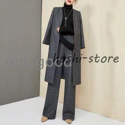 ウール混 入学式 ママスーツ レディース 大きいサイズ おしゃれ 卒業式 母 卒園式 入園式 テーラード ロング ジャケット セットアップ セレモニー スーツ 七五三