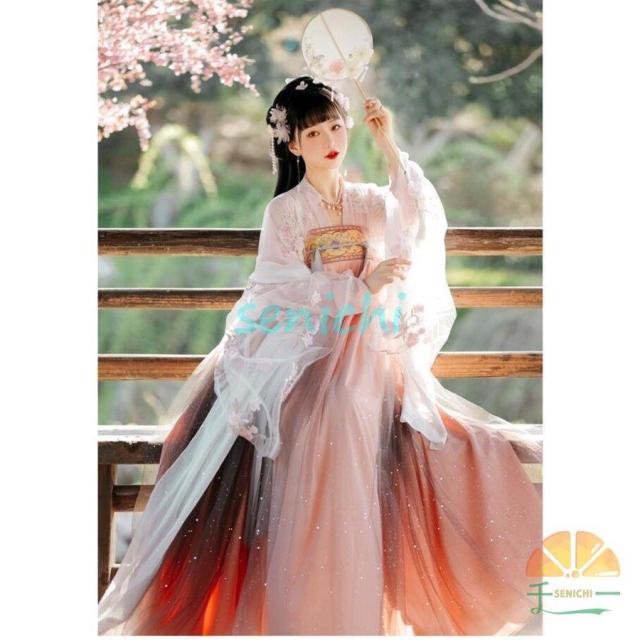 衣装 豪華 華流 プリント中国古代宮廷衣装 唐装漢服 皇后貴妃仮装 中国風 中国古典ダンス衣装 中華ドレス 舞台ステージ衣装