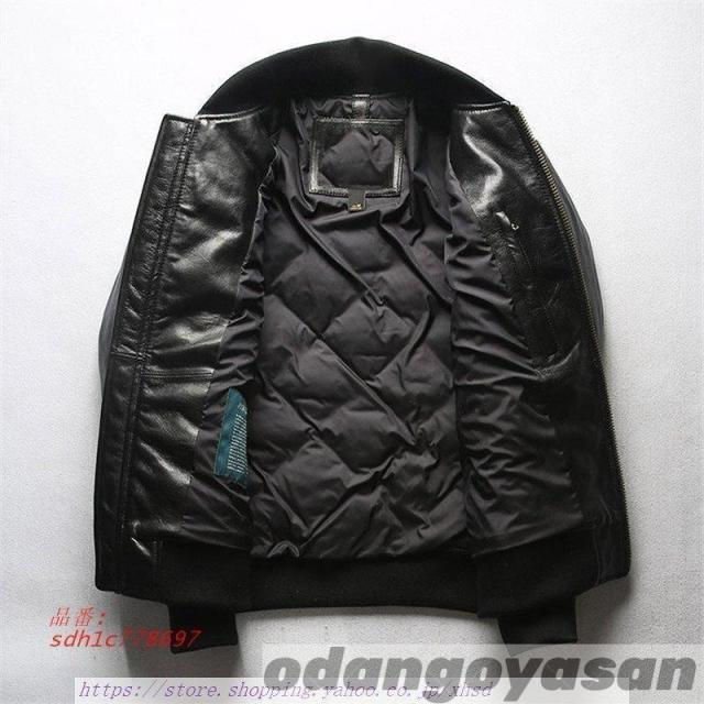 本革ダウンジャケット 菱形柄 レザーダウン 羊革ダウン 羊革 キルティング ダウン 本革ジャケット レザージャケット 防寒 メンズ