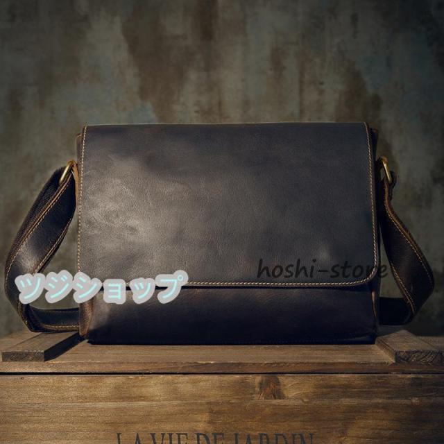 ショルダーバッグ メンズ 本革 ミニショルダーバッグ カジュアルバッグ 斜め掛け 通勤 2色 肩掛けバッグ 革 男性用