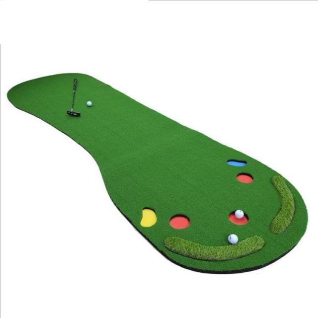 ゴルフパター練習マット 室内用 人工芝 サイズ3M×1M 室内でもゴルフ練習できる、便利で品質の高いパター練習マット