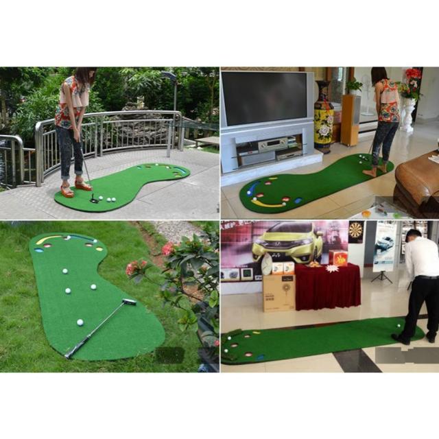 ゴルフパター練習マット 室内用 人工芝 サイズ3M×1M 室内でもゴルフ練習できる、便利で品質の高いパター練習マット_5
