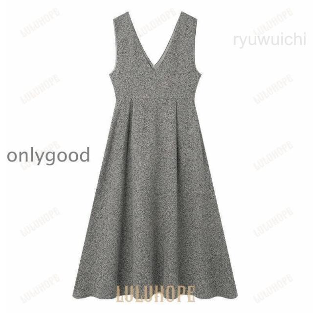 前掛けスコート 衣装 レディース ロング ジャンスカ オールインワン Vのど頚 ノースリーブ 太陽面爆発 秋冬 ゆったり 途轍も無い大きさ 事務所 心地よい