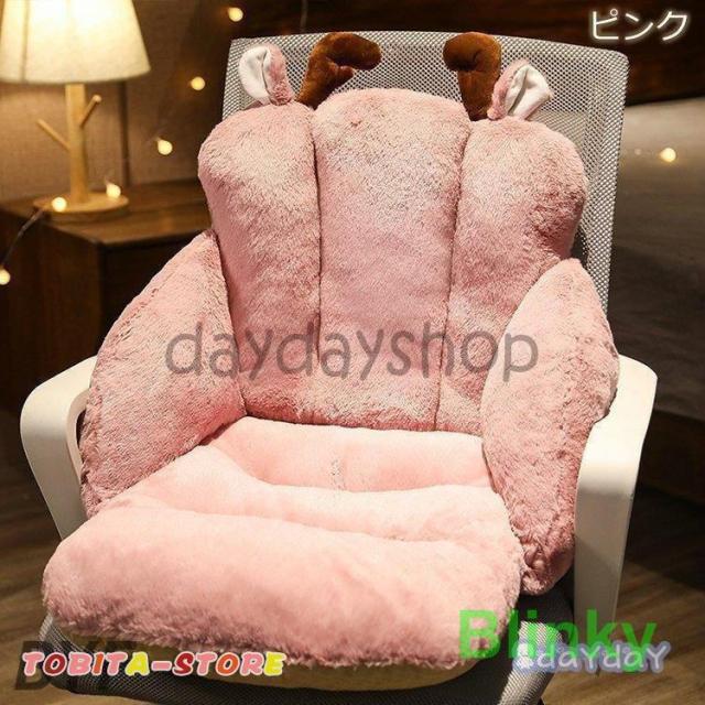 座椅子 おしゃれ 北欧 腰痛 コンパクト ハイバック 座布団 クッション かわいい プレゼント ギフト アニマル 大きめ 耳付き_3