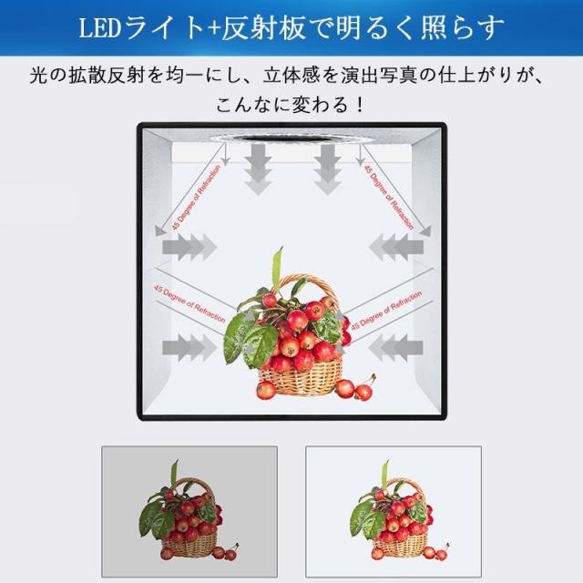 撮影ボックス 65cm 撮影キット ミニスタジオ LEDライト付 撮影ブース USB給電 折りたたみ 調色3色 俯瞰撮影 初心者 撮影テント 物撮り_8