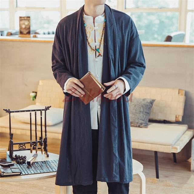 カーディガン メンズ ロング丈 日焼け止め 羽織 ジャケット アウター 着物 涼しい コート カジュアル おしゃれ大きいサイズアウター