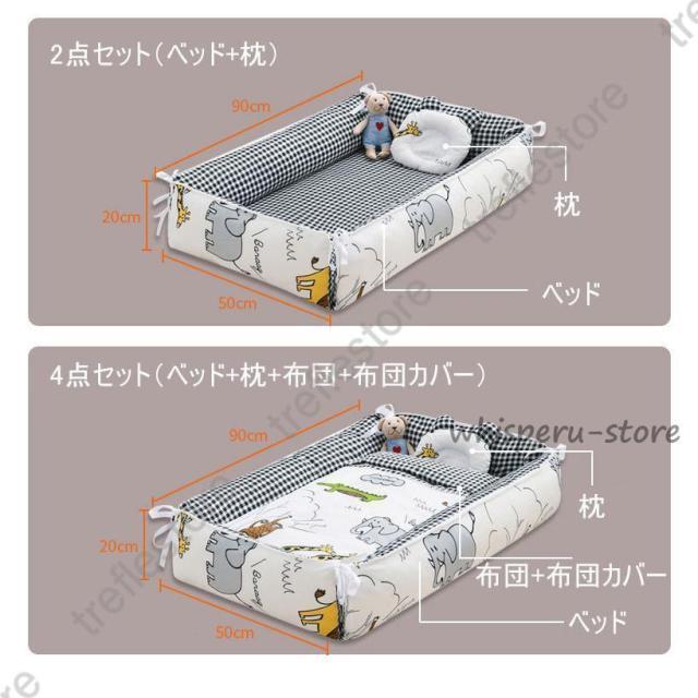 ベビーベッド 折りたたみ 赤ちゃん ベッドインベッド ベビー クーハン ミニ ベッド 持ち運び 添い寝 ガード 寝返り防止 長く使える ガードクッション_1