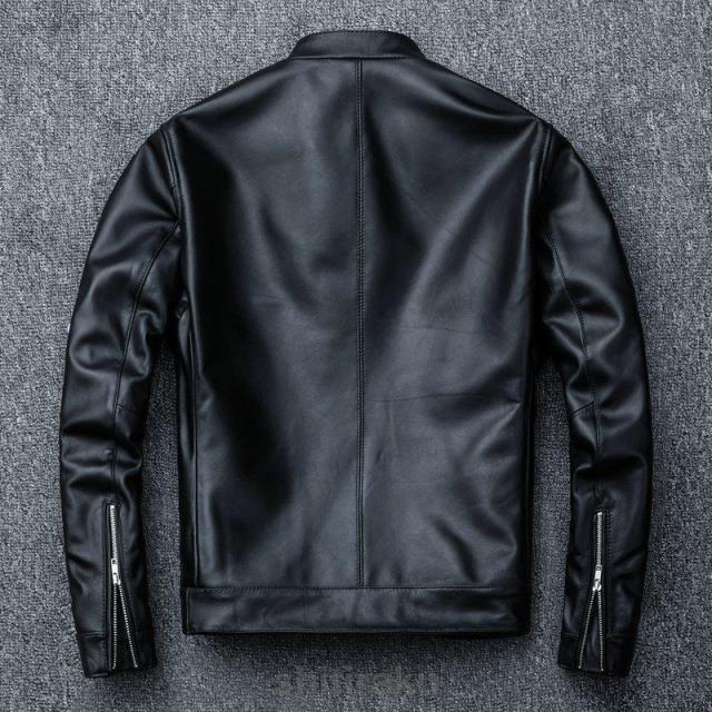 革ジャン レザージャケット メンズ 本革 バイク ライダース 羊革 シングル ショート スリムタイプ 細身 ブランド ジャケット ミリタリー レザーコート_2