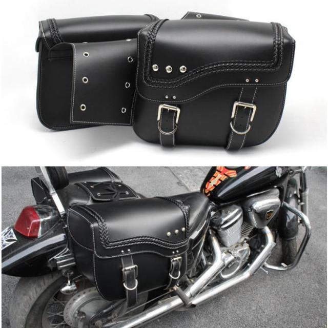 バイク用 アメリカン サイドバッグ 大容量収納 高級品 ツールバッグ 旅行 ツーリング レザーバッグ 防水 革 2個セット