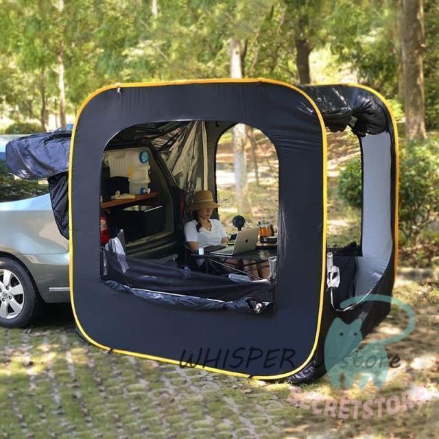 防災対策 車中泊テントカーサイドタープ トランクテントポップアップテント キャンプ 日よけ 車と連結 SUVラポップアップテント 防水