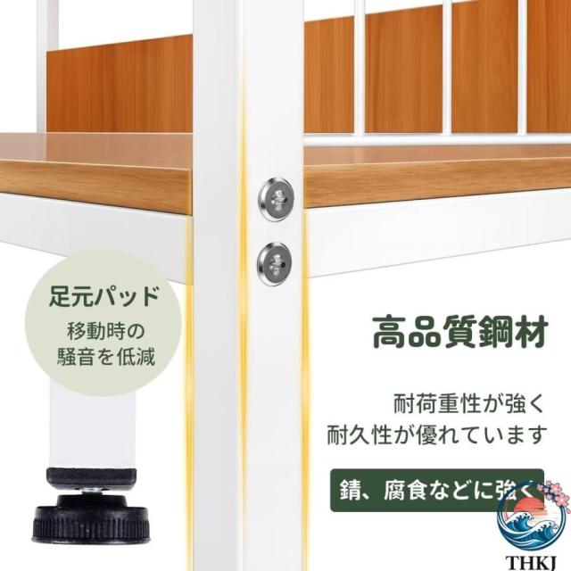 作業台 業務用 調理台 ダイニングテーブル フック付き 2段 幅100x奥行40x高さ80cm THKJ オープン ラック キッチン 多機能 収納 棚 食器 コンパクト 省スペース_4