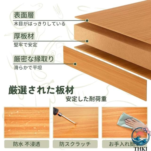 作業台 業務用 調理台 ダイニングテーブル フック付き 2段 幅100x奥行40x高さ80cm THKJ オープン ラック キッチン 多機能 収納 棚 食器 コンパクト 省スペース_5