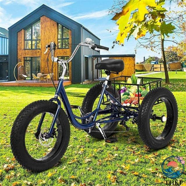 大人の三輪車の自転車24 バスケット 3つの車輪クルーズトライク 1 THKJ 7スピードの3輪ショッピングのための3輪 設置ツール 快適 な自転車 男性と女性のための
